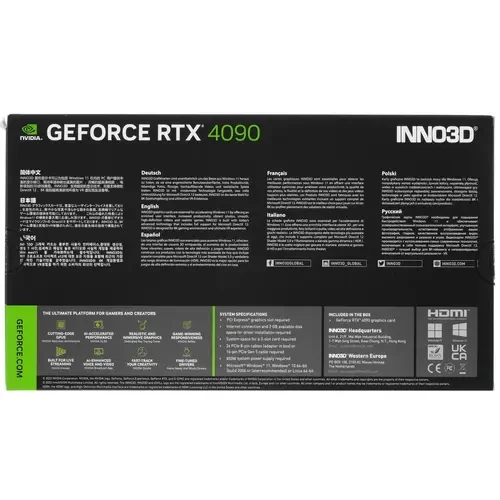 Видеокарта INNO3D (C40903-246XX-1833VA47) GeForce RTX 4090 24GB ICHILL X3