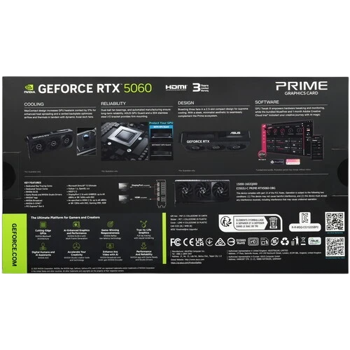 Видеокарта ASUS (PRIME-RTX5060-O8G) GeForce RTX 5060 8GB PRIME OC (90YV0N10-M0NA00)