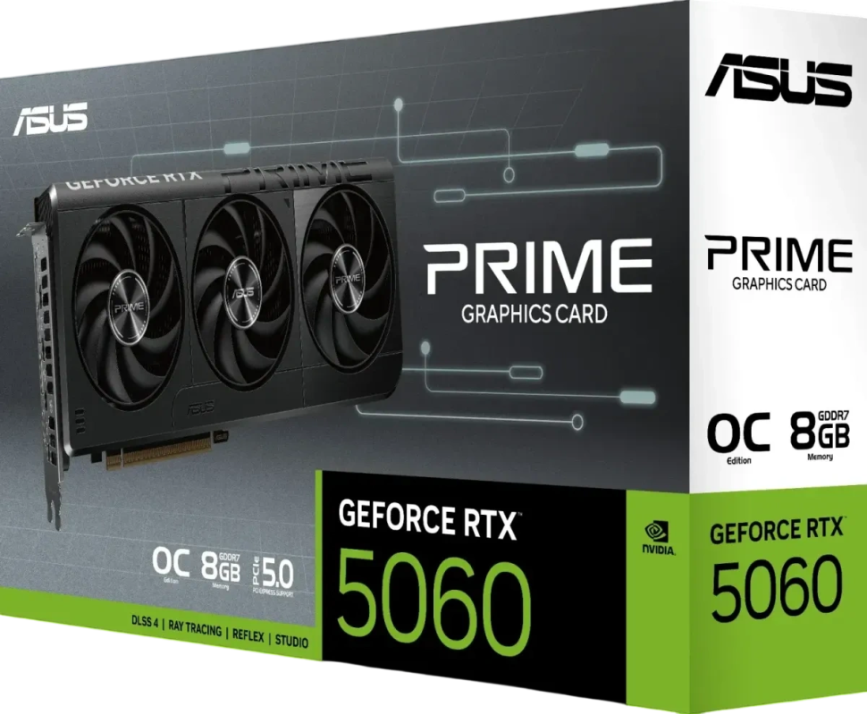 Видеокарта ASUS (PRIME-RTX5060-O8G) GeForce RTX 5060 8GB PRIME OC (90YV0N10-M0NA00)