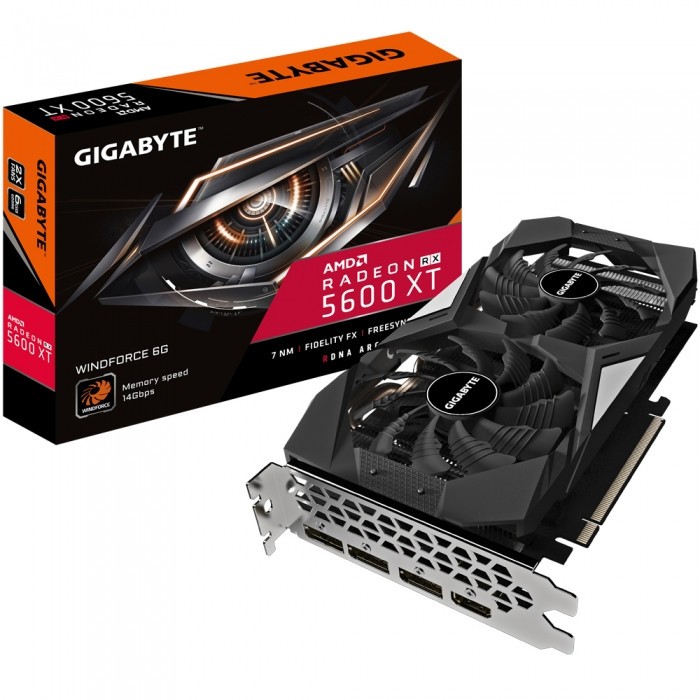 Видеокарта GIGABYTE (GV-R56XTWF2OC-6GD) Radeon RX 5600 XT 6Gb WINDFORCE OC (rev. 2.0)