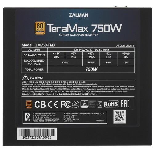 Блок питания Zalman 750W TERAMAX ZM750-TMX