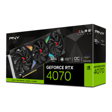 Видеокарта PNY (VCG407012TFXXPB1-O) GeForce RTX 4070 12GB XLR8 GAMING VERTO EPIC-X RGB Overclocked 3FAN DLS OC