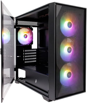 Компьютерный корпус 1STPLAYER DK D6 LED Black (D6-BK-4F1)