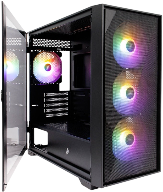 Компьютерный корпус 1STPLAYER DK D6 LED Black (D6-BK-4F1)