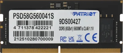 Оперативная память 8 Gb 5600 MHz PATRIOT (PSD58G560041S)