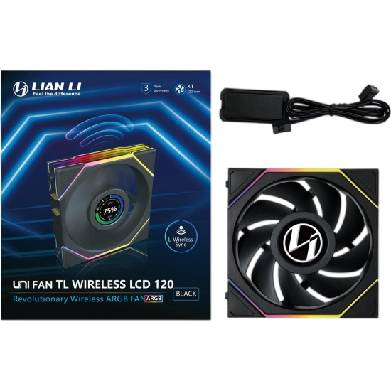 Вентилятор для корпуса Lian Li UNI FAN TL WIRELESS LCD 120 12TLLCD1W1B BLACK (G99.12TLLCD1W1B.R0)