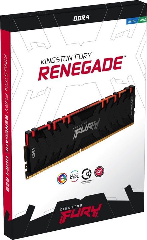 Оперативная память 8 Gb 4000 MHz Kingston FURY  Renegade RGB XMP Black (KF440C19RBA/8)