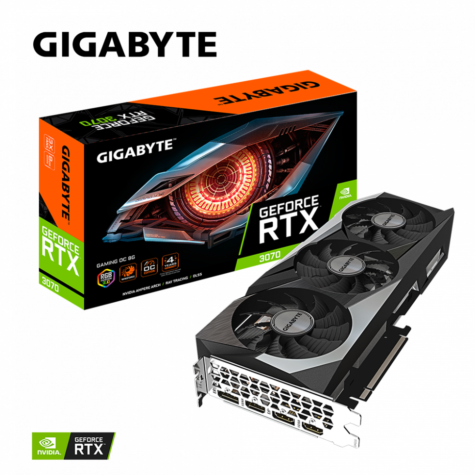 Видеокарта GIGABYTE (GV-N3070GAMING OC-8GD) GeForce RTX 3070 8GB GAMING OC