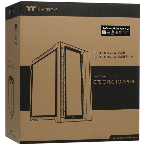 Компьютерный корпус Thermaltake CTE C700 TG ARGB Snow White (CA-1X7-00F6WN-01)