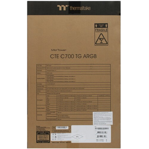Компьютерный корпус Thermaltake CTE C700 TG ARGB Snow White (CA-1X7-00F6WN-01)