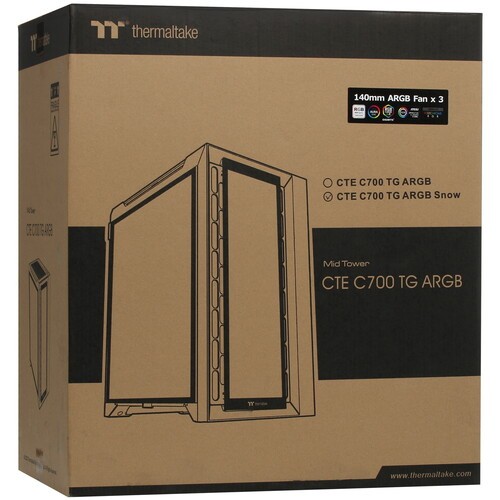 Компьютерный корпус Thermaltake CTE C700 TG ARGB Snow White (CA-1X7-00F6WN-01)