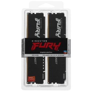 Оперативная память 32 Gb 6000 MHz Kingston FURY Beast Black (KF560C30BBEK2-32)