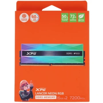 Оперативная память 32 Gb 7200 MHz ADATA XPG LANCER Neon RGB (AX5U7200C3416G-DCLANRSG)