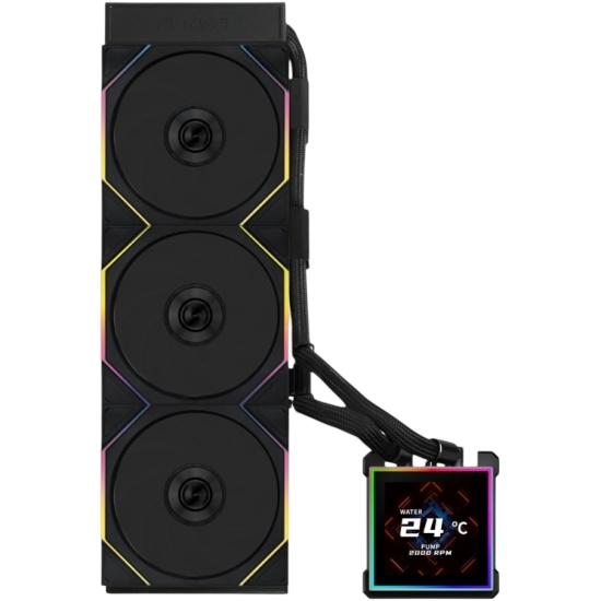 Система жидкостного охлаждения для процессора Lian Li HydroShift II LCD-S 360TL (GHS2LCDS36TB) Black (G89.GHS2LCDS36TB.R0)