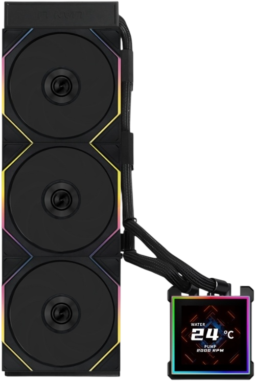 Система жидкостного охлаждения для процессора Lian Li HydroShift II LCD-S 360TL (GHS2LCDS36TB) Black (G89.GHS2LCDS36TB.R0)