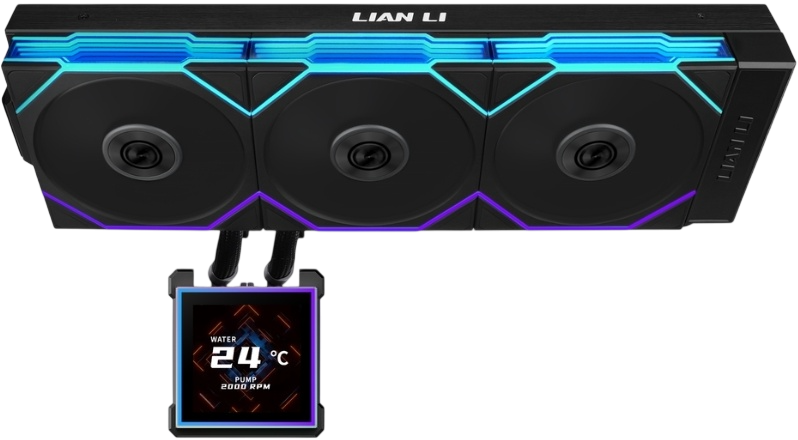 Система жидкостного охлаждения для процессора Lian Li HydroShift II LCD-S 360TL (GHS2LCDS36TB) Black (G89.GHS2LCDS36TB.R0)