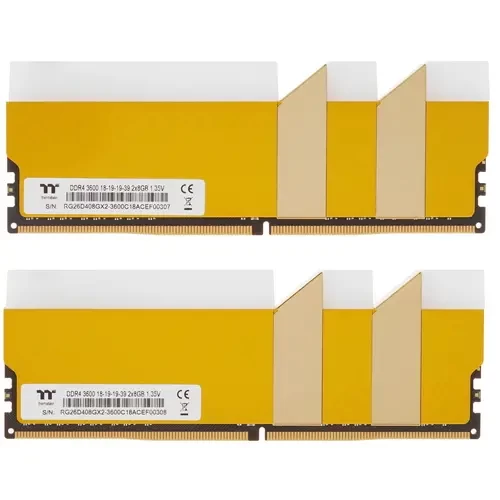 Оперативная память 16 Gb 3600 MHz Thermaltake TOUGHRAM RGB Metallic Gold (RG26D408GX2-3600C18A)