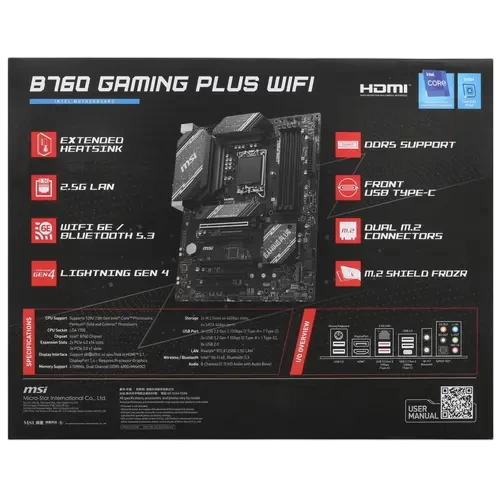 Материнская плата MSI B760 GAMING PLUS WIFI