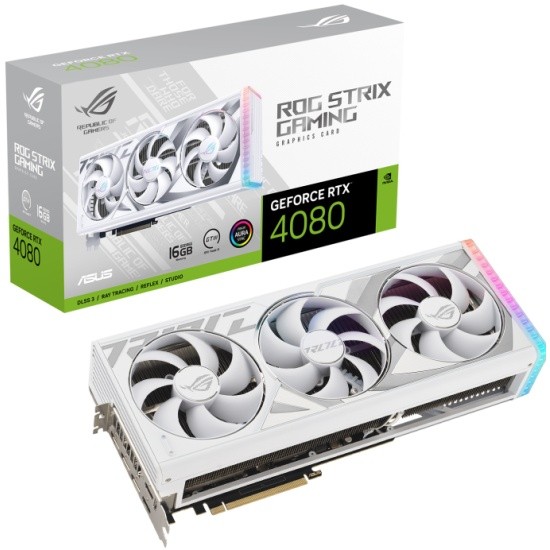 Видеокарта ASUS (ROG-STRIX-RTX4080-16G-WHITE) GeForce RTX 4080 16GB ROG STRIX White 90YV0IC4-M0NA00