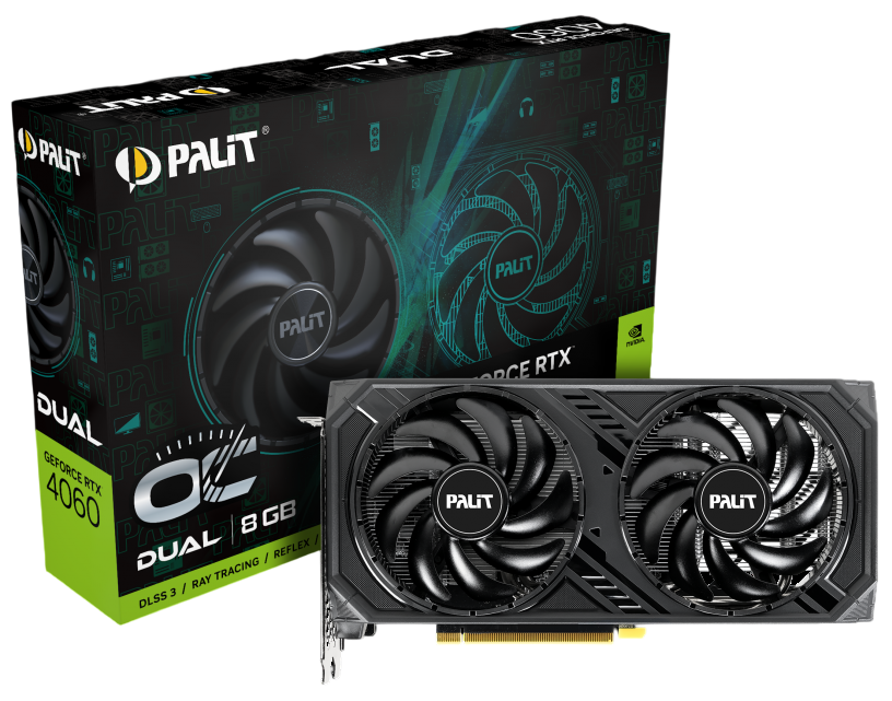 Видеокарта Palit (NE64060T19P1-1070D) GeForce RTX 4060 8GB DUAL OC