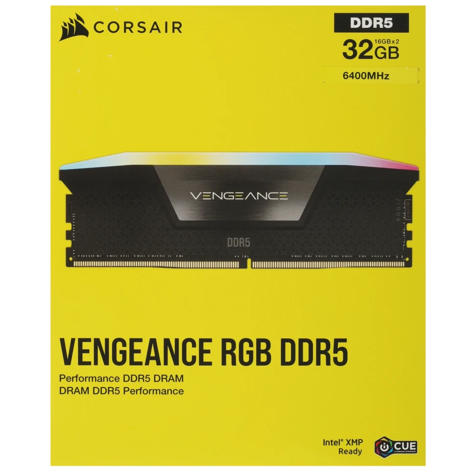 Оперативная память 32 Gb 6400 MHz Corsair VENGEANCE RGB Black XMP (CMH32GX5M2B6400C36)