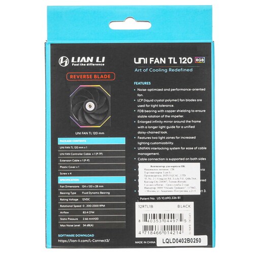 Вентилятор для корпуса Lian Li UNI FAN TL LED 120 Reverse ARGB Black (G99.12RTL1B.R0)