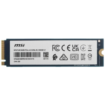 Твердотельный накопитель MSI 500 Gb SPATIUM M450 V1 (S78-440K380-P83)