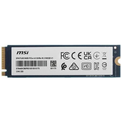 Твердотельный накопитель MSI 500 Gb SPATIUM M450 V1 (S78-440K380-P83)