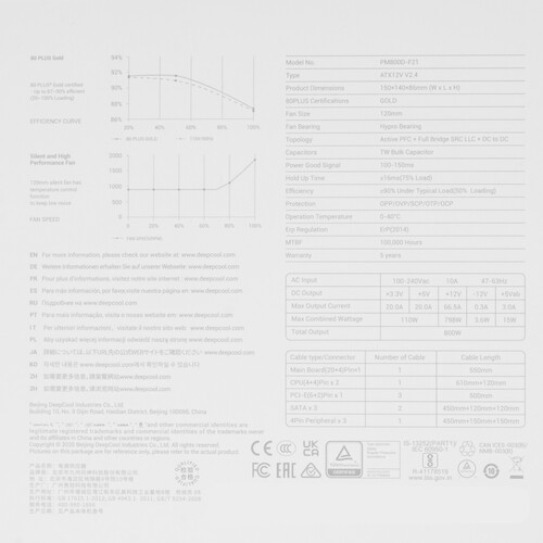 Блок питания Deepcool 800W PM800D R-PM800D-FA0B-EU