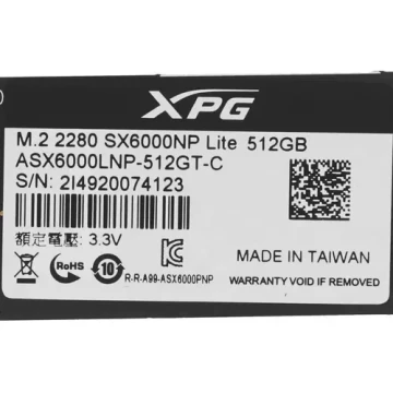 Твердотельный накопитель ADATA XPG 512 Gb SX6000 LITE ASX6000LNP-512GT-C XPG