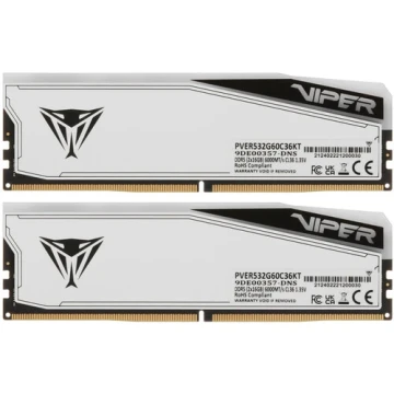 Оперативная память 32 Gb 6000 MHz PATRIOT VIPER ELITE 5 TUF GAMING RGB White (PVER532G60C36KT)