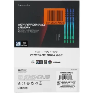 Оперативная память 16 Gb 3600 MHz Kingston FURY RENEGADE RGB (KF436C16RBAK2/16)