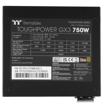 Блок питания Thermaltake 750W (PS-TPD-0750NNFAGE-C) 16 Pin (PCIe 5.0 Connector Cable Details)