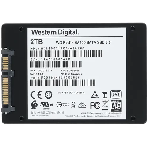 Твердотельный накопитель Western Digital 2000 Gb Red WDS200T1R0A