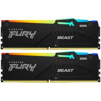 Оперативная память 64 Gb 5200 MHz Kingston FURY Beast RGB XMP (KF552C40BBAK2-64)