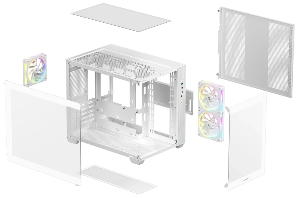 Компьютерный корпус Deepcool CG330 3F WH ARGB White