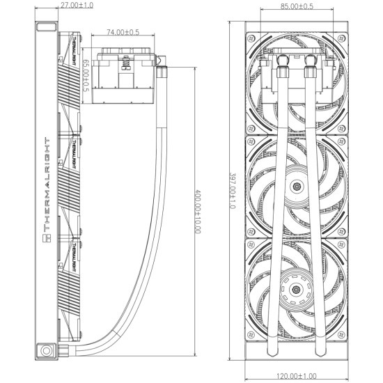 Система жидкостного охлаждения для процессора Thermalright Mjolnir Vision 360 UB Pro ARGB Black (TRMV360UBPROAB)