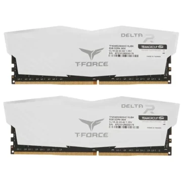 Оперативная память 16 Gb 3600 MHz Team Group T-FORCE DELTA RGB White (TF4D416G3600HC18JDC01) RTL