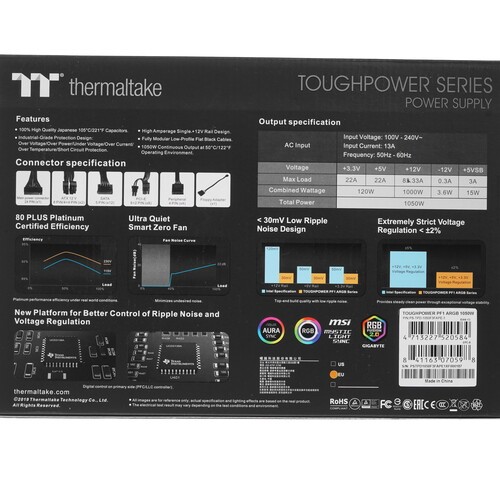 Блок питания Thermaltake 1050W TOUGHPOWER PF1 ARGB PS-TPD-1050F3FAPE-1