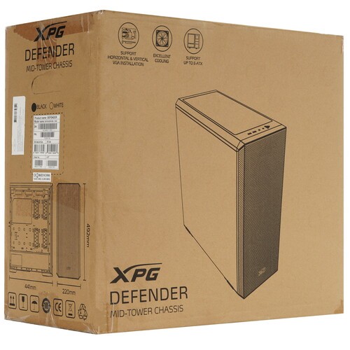 Компьютерный корпус ADATA XPG DEFENDER TG Black (DEFENDER-BKCWW)