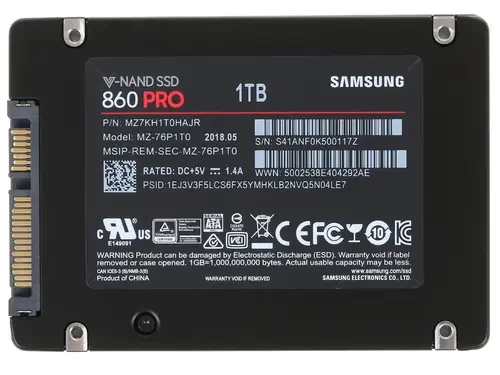 Твердотельный накопитель Samsung 1000 Gb 860 PRO MZ-76P1T0BW