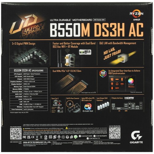 Материнская плата Gigabyte B550M DS3H AC
