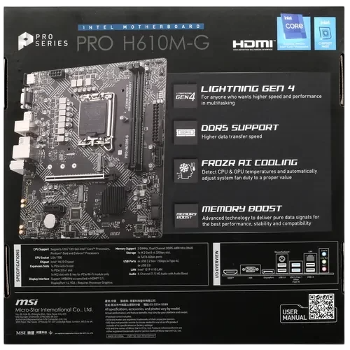 Материнская плата MSI PRO H610M-G