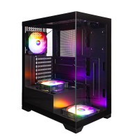 Компьютерный корпус 1STPLAYER MIKU Mi7 RGB Black (Mi7-BK-2F1R-1F1)