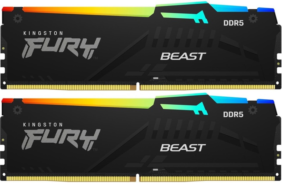 Оперативная память 32 Gb 5200 MHz Kingston FURY Beast RGB EXPO Black (KF552C36BBEAK2-32)