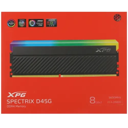 Оперативная память 16 Gb 3600 MHz ADATA XPG GAMMIX D45G RGB Black (AX4U36008G18I-DCBKD45G)
