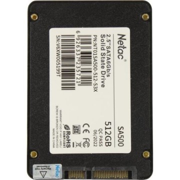 Твердотельный накопитель NETAC 512 Gb (NT01SA500-512-S3X)
