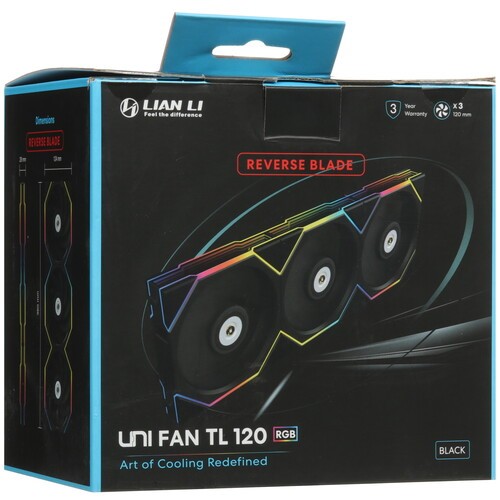 Комплект вентиляторов для корпуса Lian Li UNI FAN TL LED 120 Reverse ARGB Black (G99.12RTL3B.R0)
