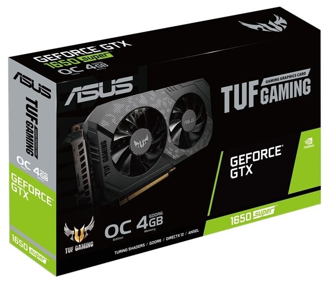 Видеокарта ASUS (TUF-GTX1650S-O4G-GAMING) GeForce GTX 1650 SUPER 1530MHz PCI-E 3.0 4096MB 12002MHz 128 bit DVI HDMI DisplayPort HDCP TUF Gaming OC