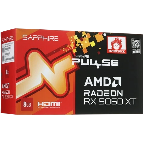 Видеокарта Sapphire (11350-04-20G) Radeon RX 9060 XT 8GB PULSE OC